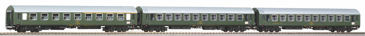 PIKO 58247 - H0 - 3-tlg Personenwagen-Set Y-wg. D 250 Zapadni, CSD, Ep. IV